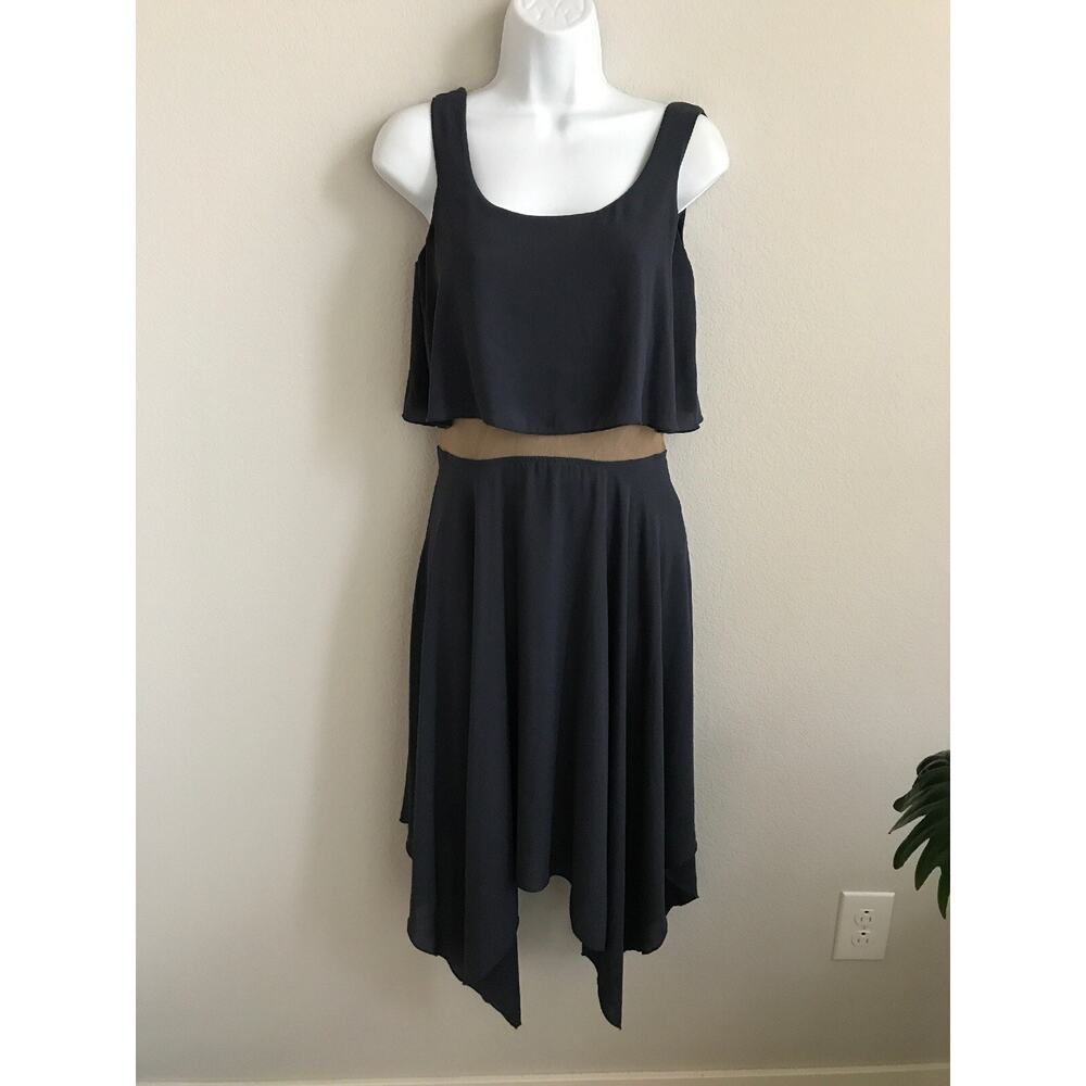 EUC Bailey44 women’s blue/tan fit and flare sleeveless dress size small